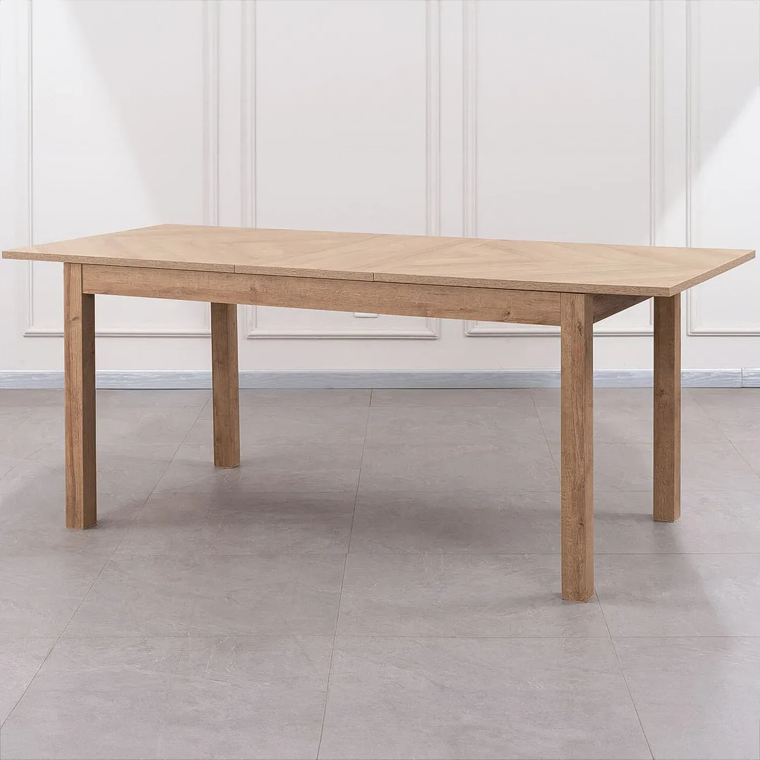 Oxford Parquet 6 Seater Extending Dining Table - Oak image