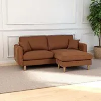 Oxford Reversible Chaise Sofa - Brown