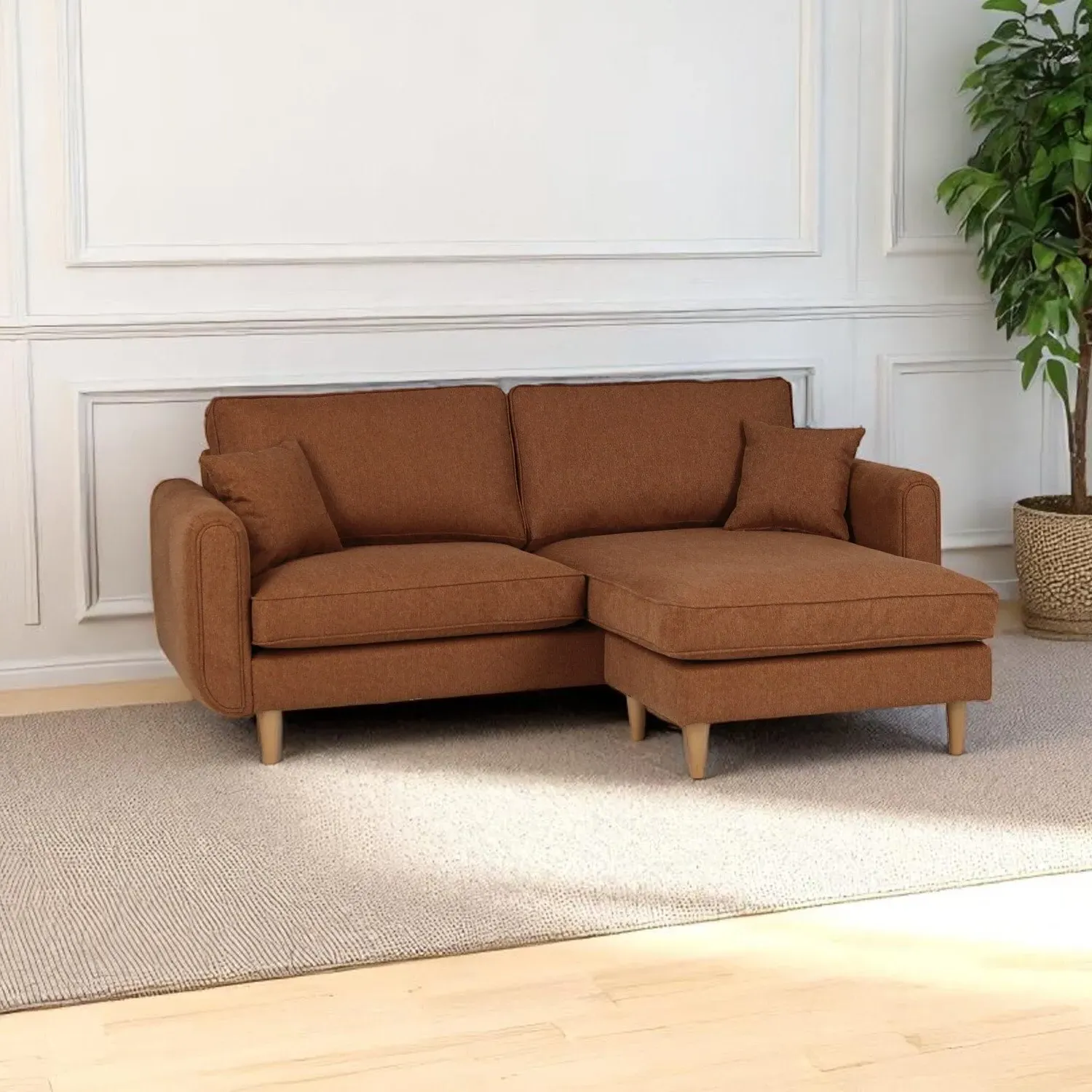 Oxford Reversible Chaise Sofa - Brown image