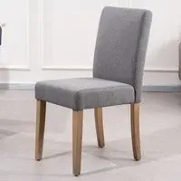 Oxford Set of 2 Dining Chairs - Grey, Fabric