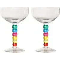 Pack of 2 Bobble Coupe Glasses - Multicolour