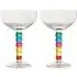 Pack of 2 Bobble Coupe Glasses - Multicolour