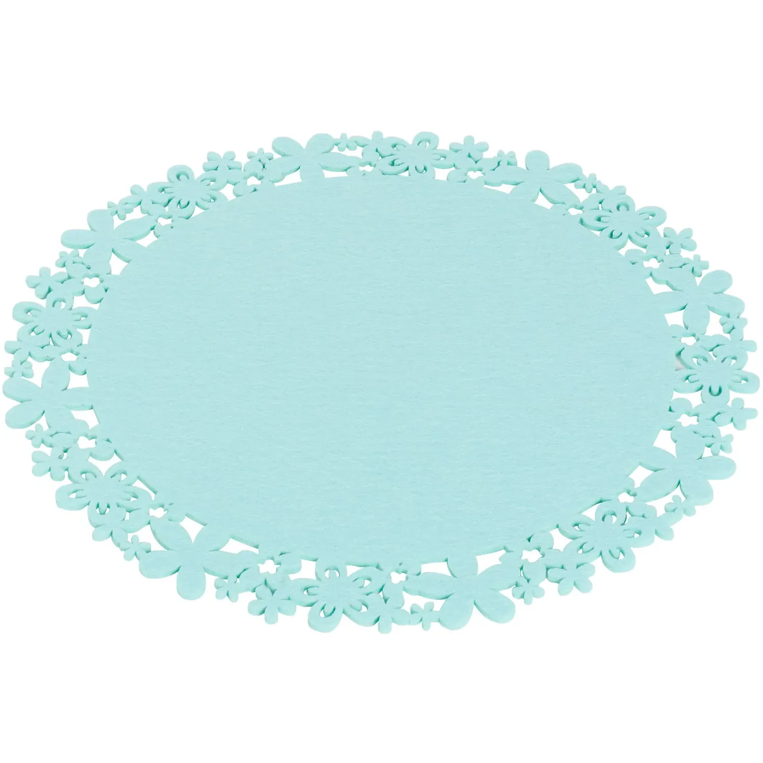 Pack of 2 Floral Felt Placemats - Blue & Pink image