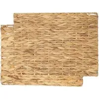 Pack of 2 Rectangular Water Hyacinth Placemats - Brown
