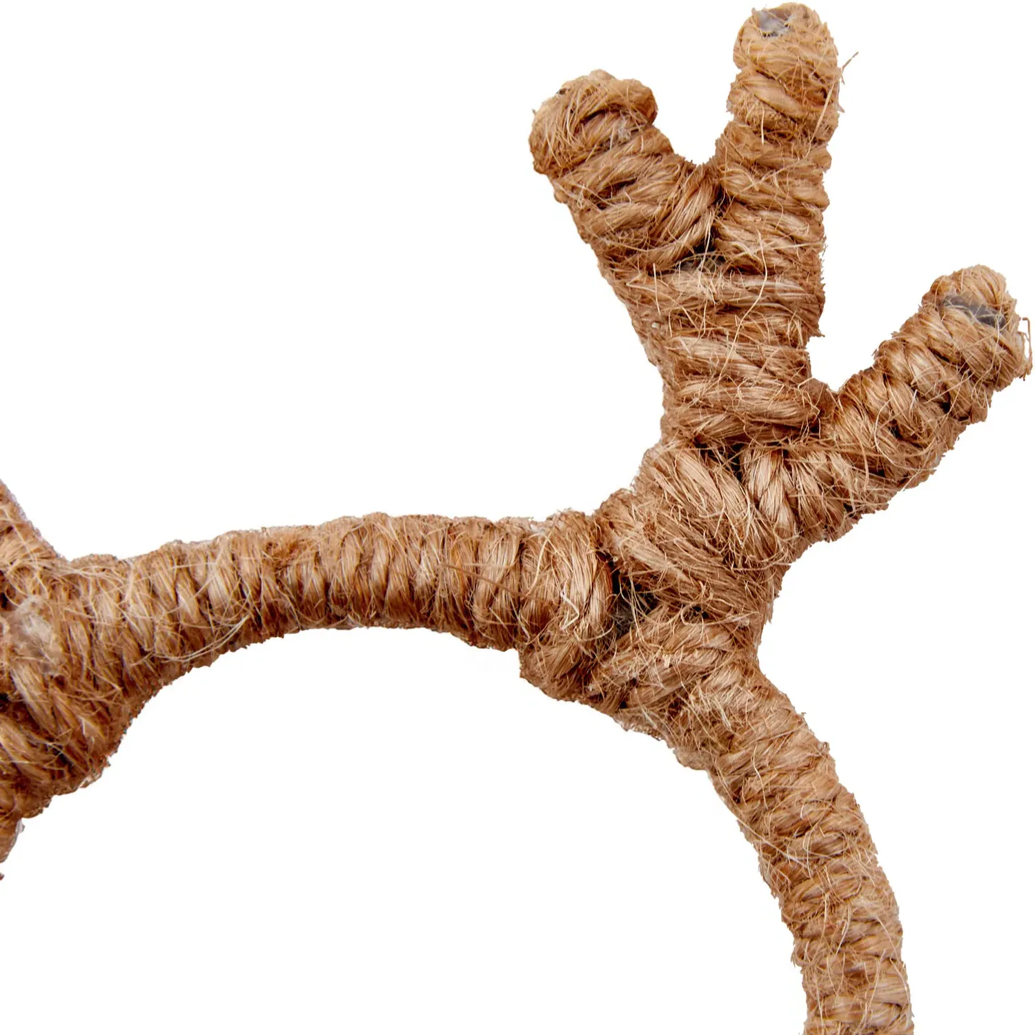 Pack of 2 Reindeer Napkin Rings - Natural Woven