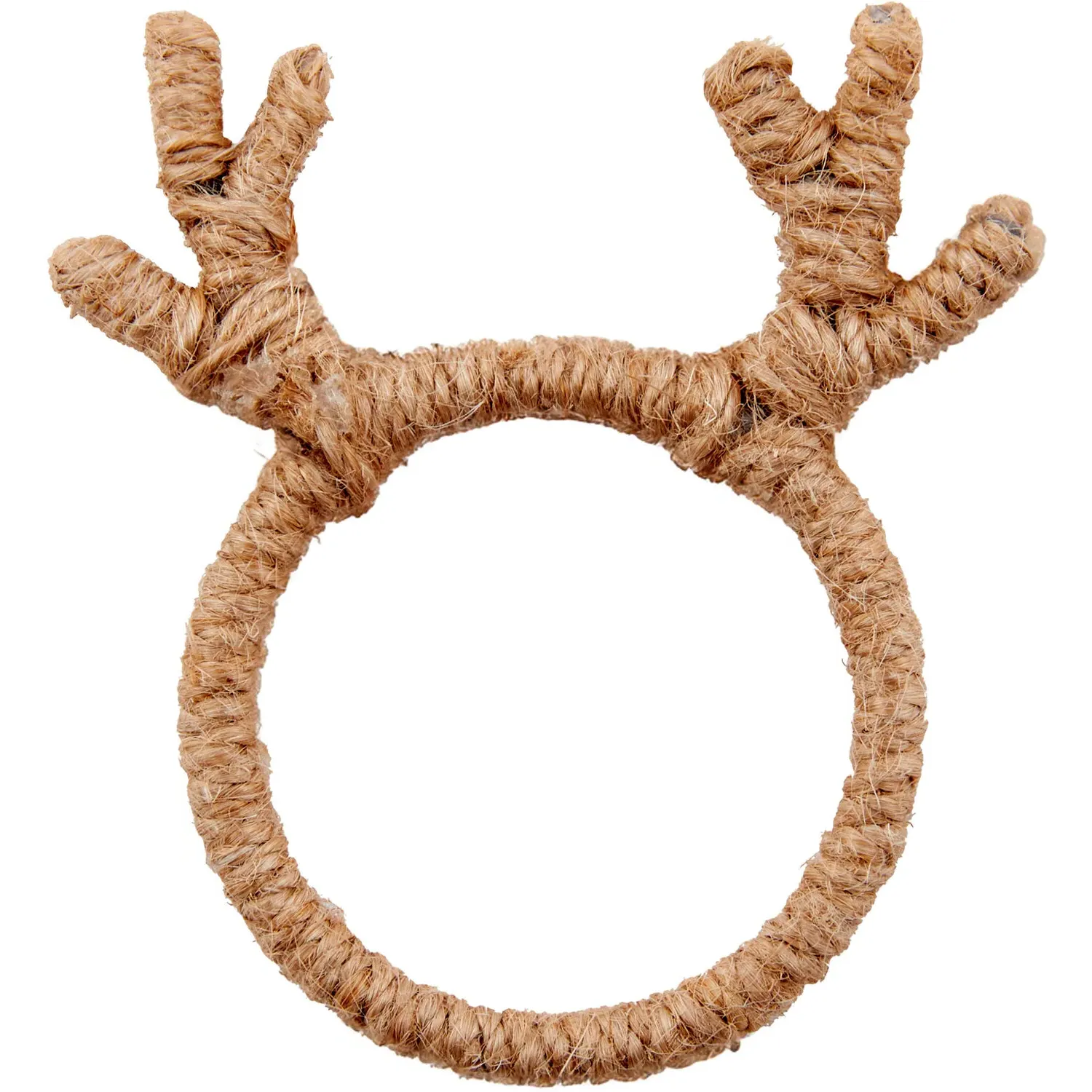 Pack of 2 Reindeer Napkin Rings - Natural Woven image