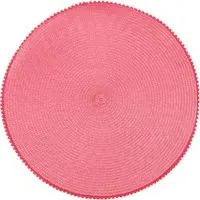 Pack of 2 Round Pompom Placemats - Pink