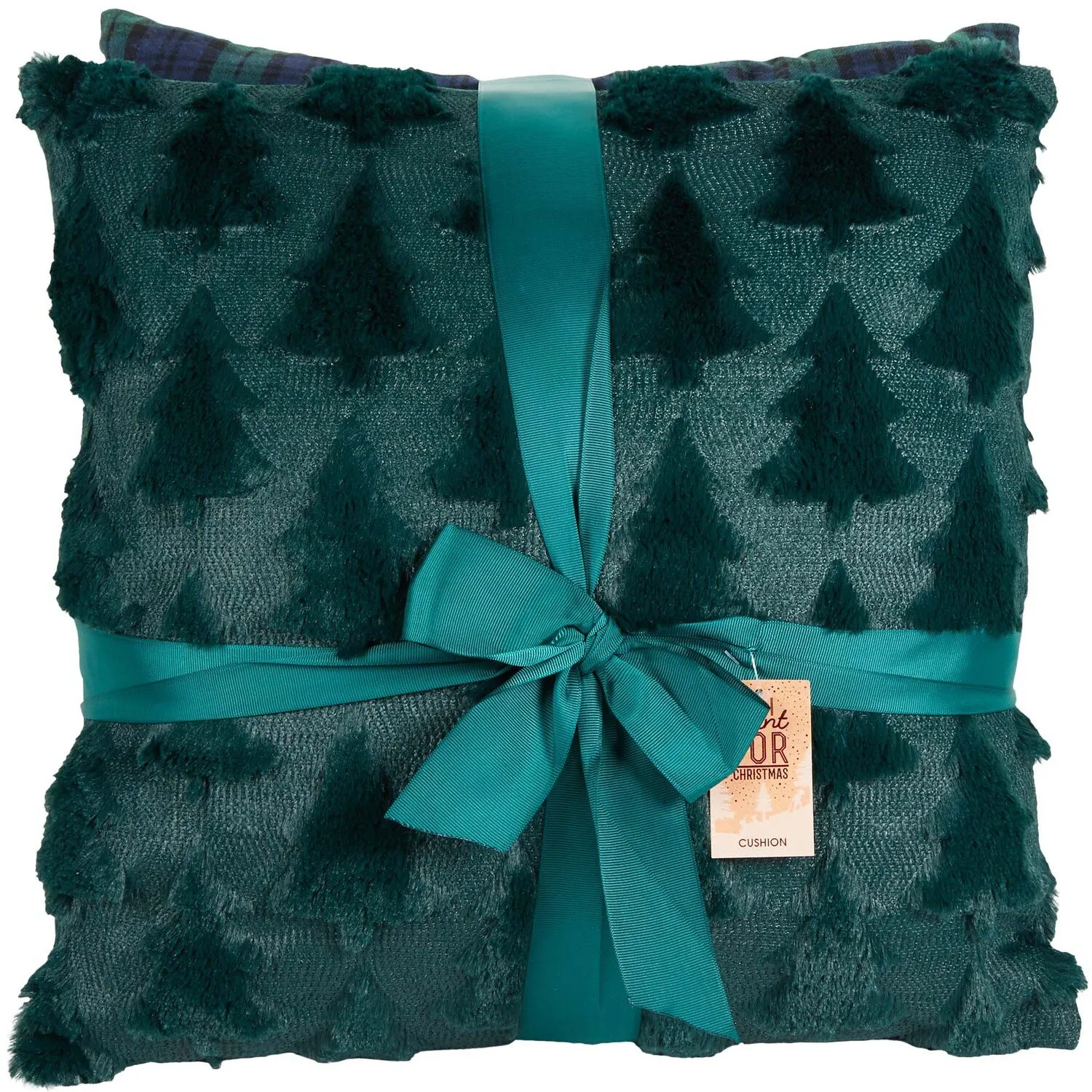 Pack of 2 Winter Tartan Cushions - Green