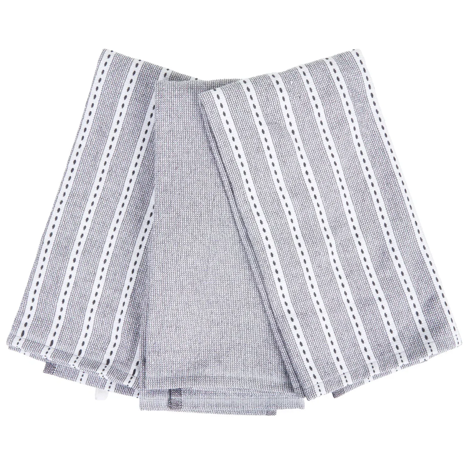 Pack of 3 Cotton Terry Towels - Steel Grey