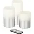 Pack of 3 Silver Ombre LED Candles with Remote Control