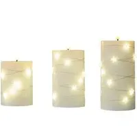 Pack of 3 Star LED Candles - White