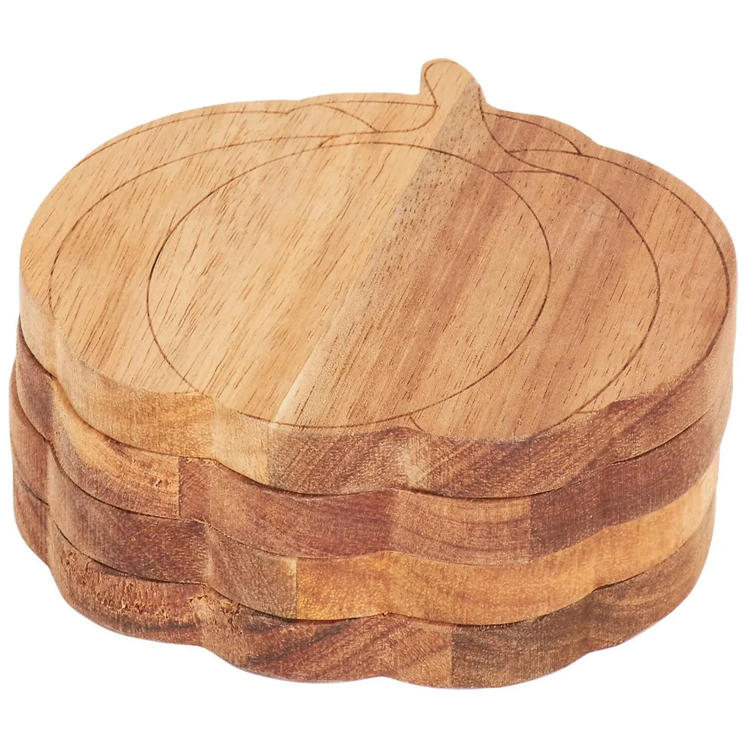 Pack of 4 Pumpkin Pot Stands - Natural image