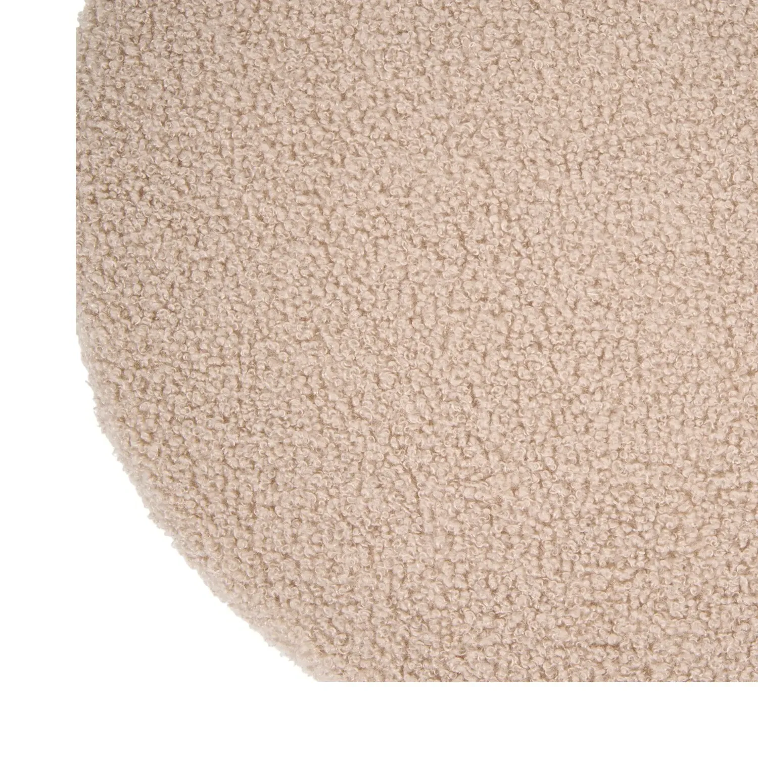 Pack of 4 Round Seat Pads with Ties - Beige, Boucle