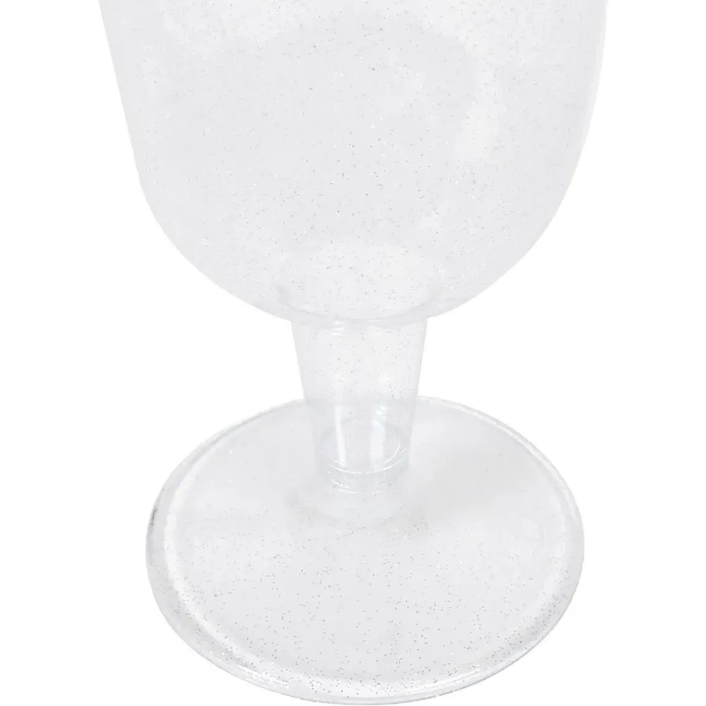 Pack of 8 Sparkle Wine Glasses - Silver