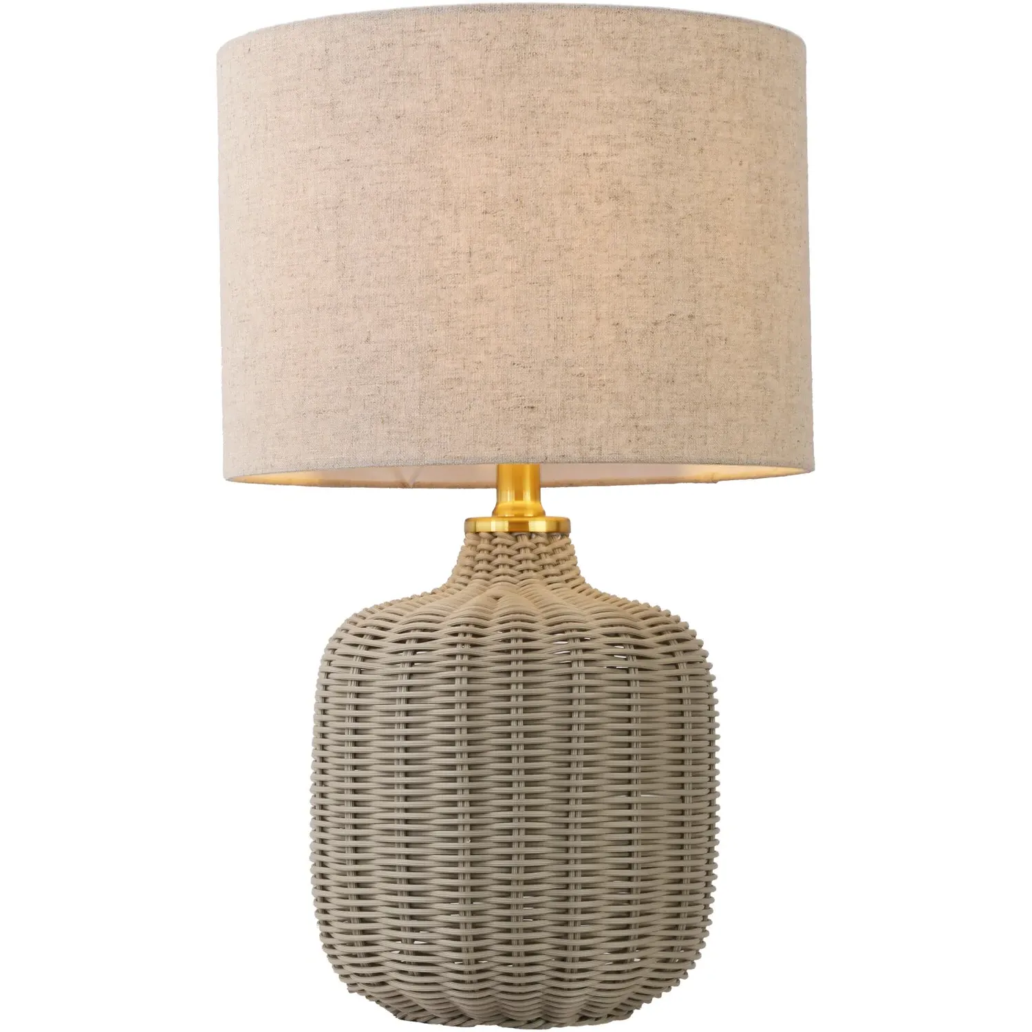 Padstow Rattan Effect Table Lamp - Grey