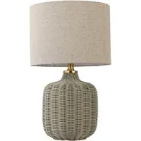 Padstow Rattan Effect Table Lamp - Grey