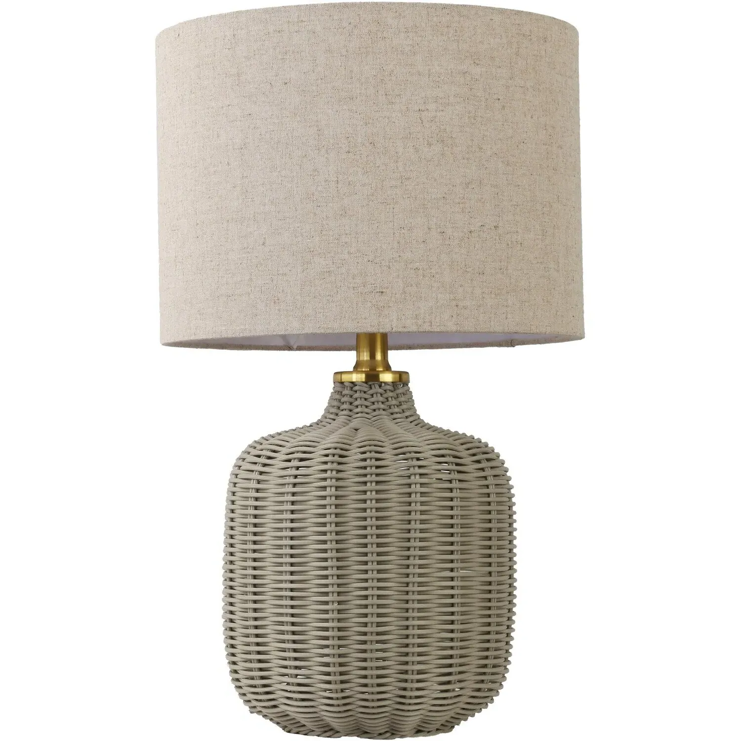 Padstow Rattan Effect Table Lamp - Grey