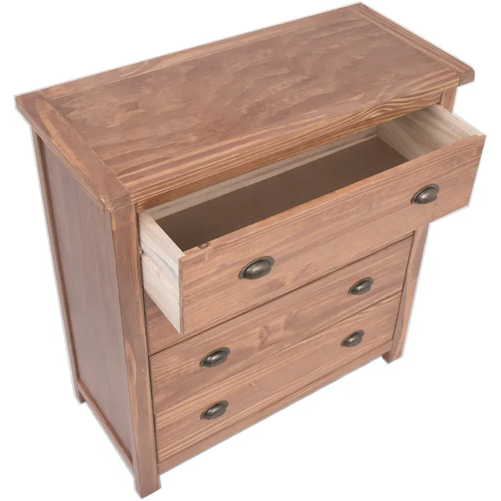 Padua 4 Drawer Chest of Drawers with Cup Handles - Brown, Pine