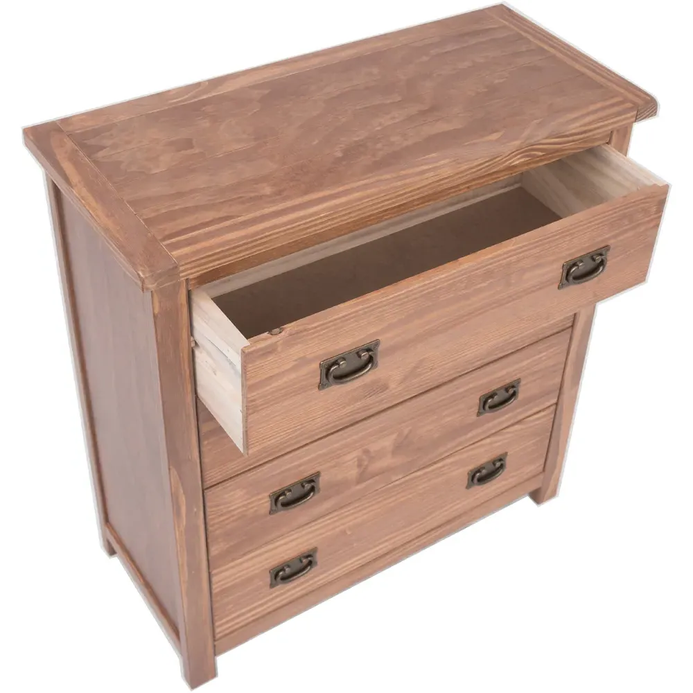 Padua 4 Drawer Chest of Drawers with Drop Handles - Brown, Pine