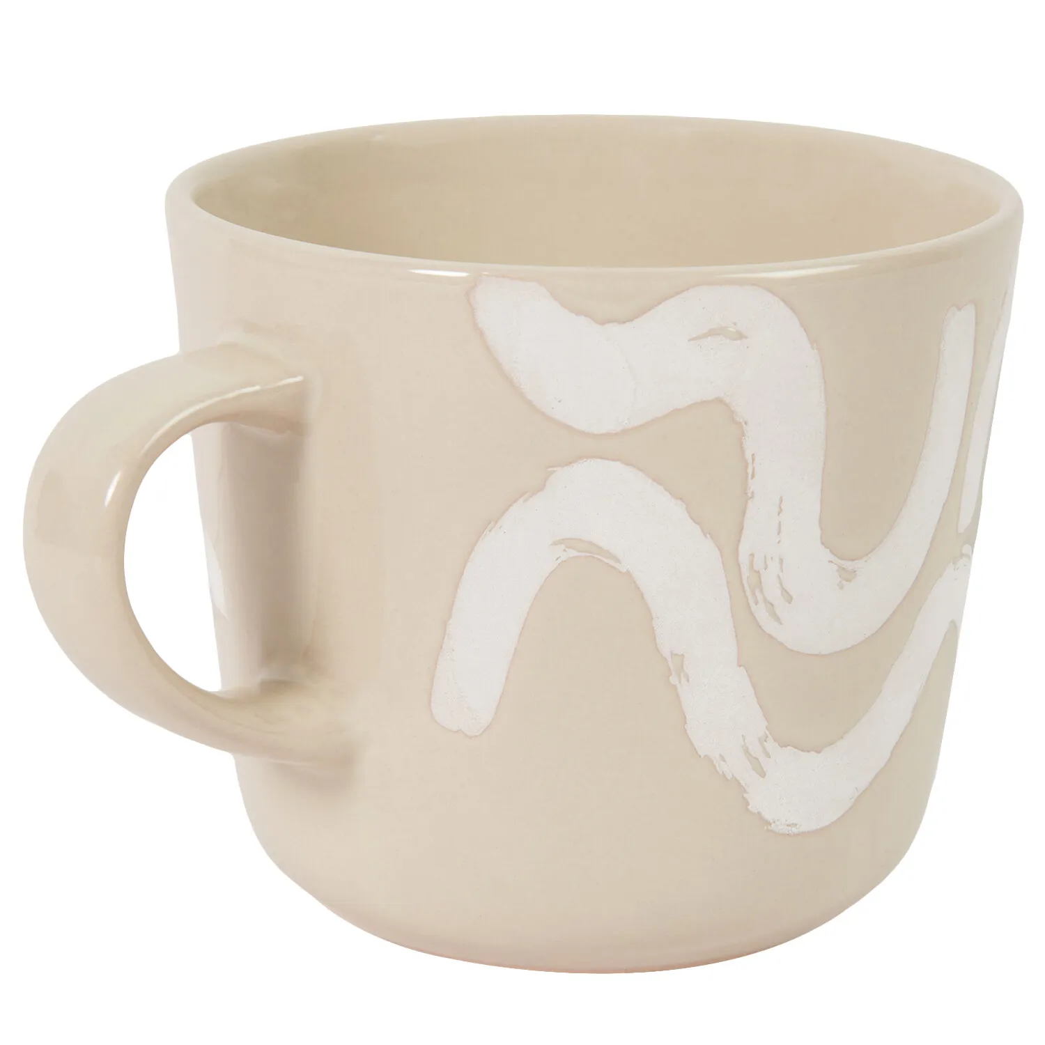Paint Conical Mug with Wavy Lines - Grey