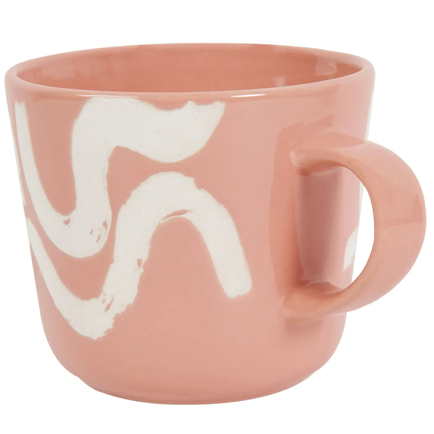 Paint Conical Mug with Wavy Lines - Pink