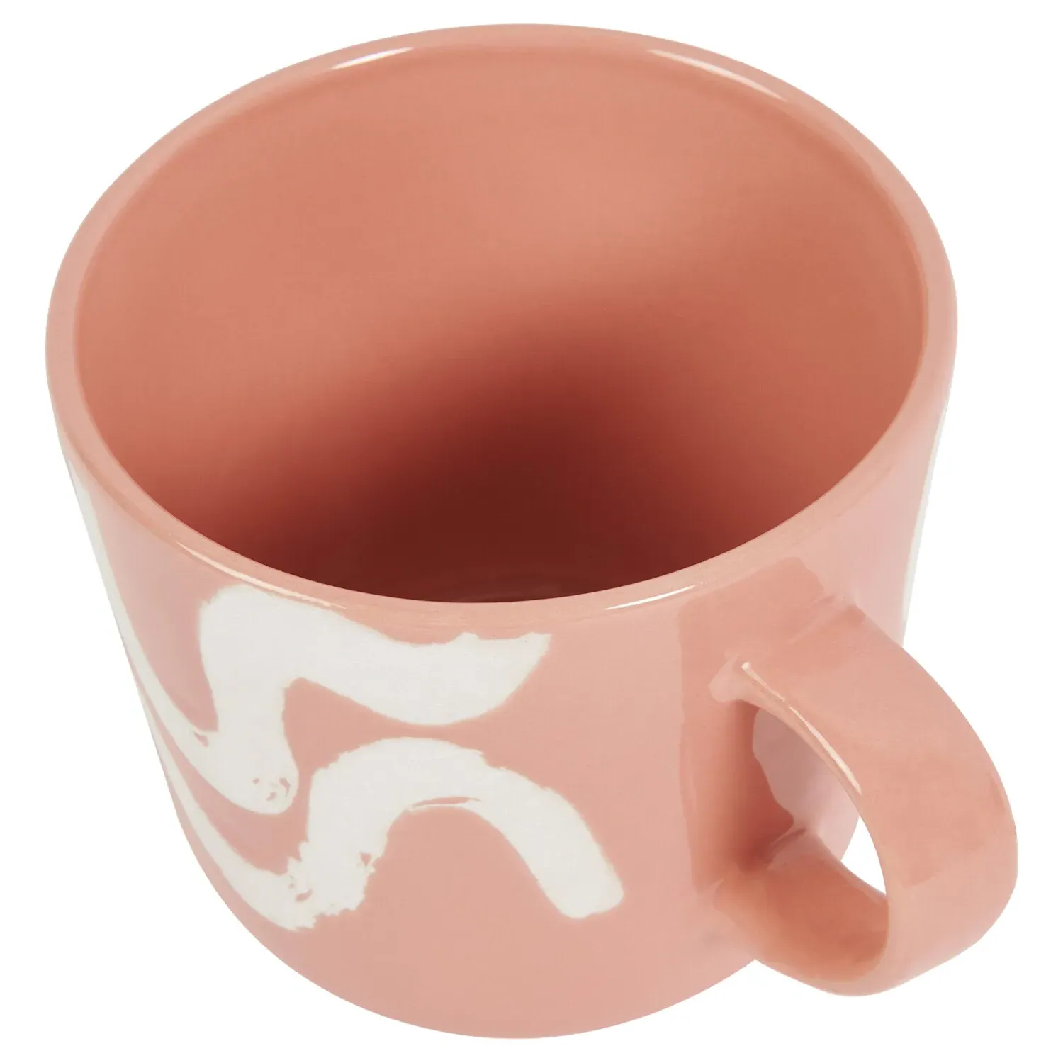 Paint Conical Mug with Wavy Lines - Pink