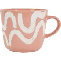 Paint Conical Mug with Wavy Lines - Pink
