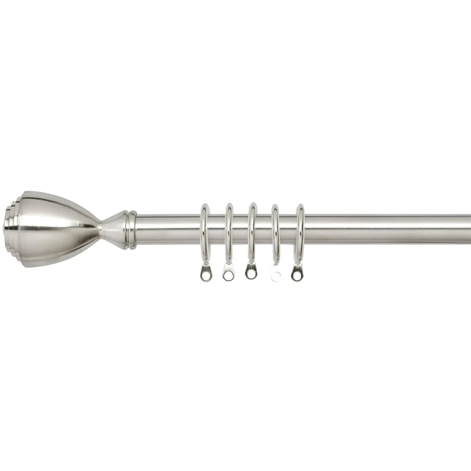 Palermo Extendable Curtain Pole 120-210cm - Silver image