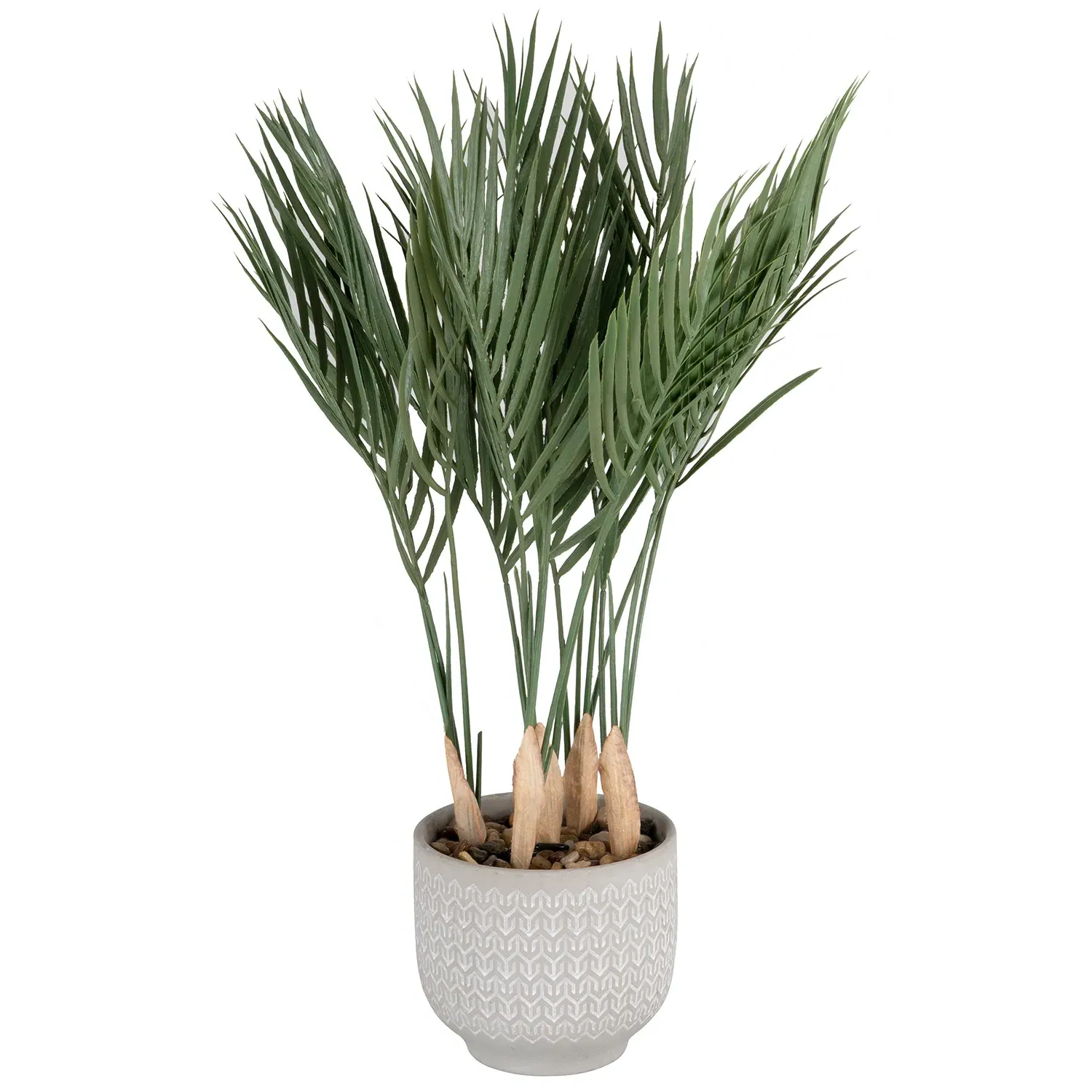 Palm Leaves Artificial Plant in Pot - Grey