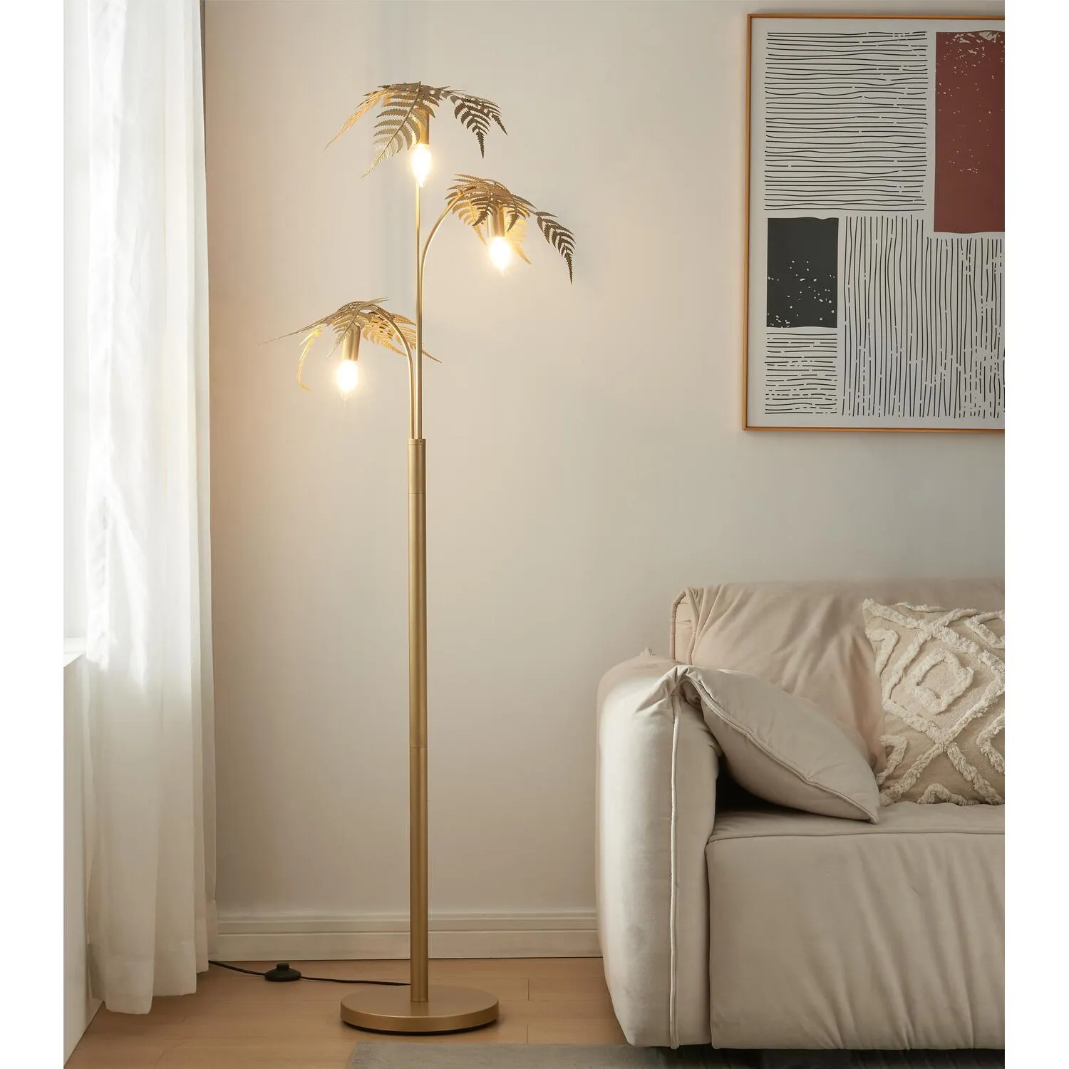 Palm Tree Floor Lamp - Gold