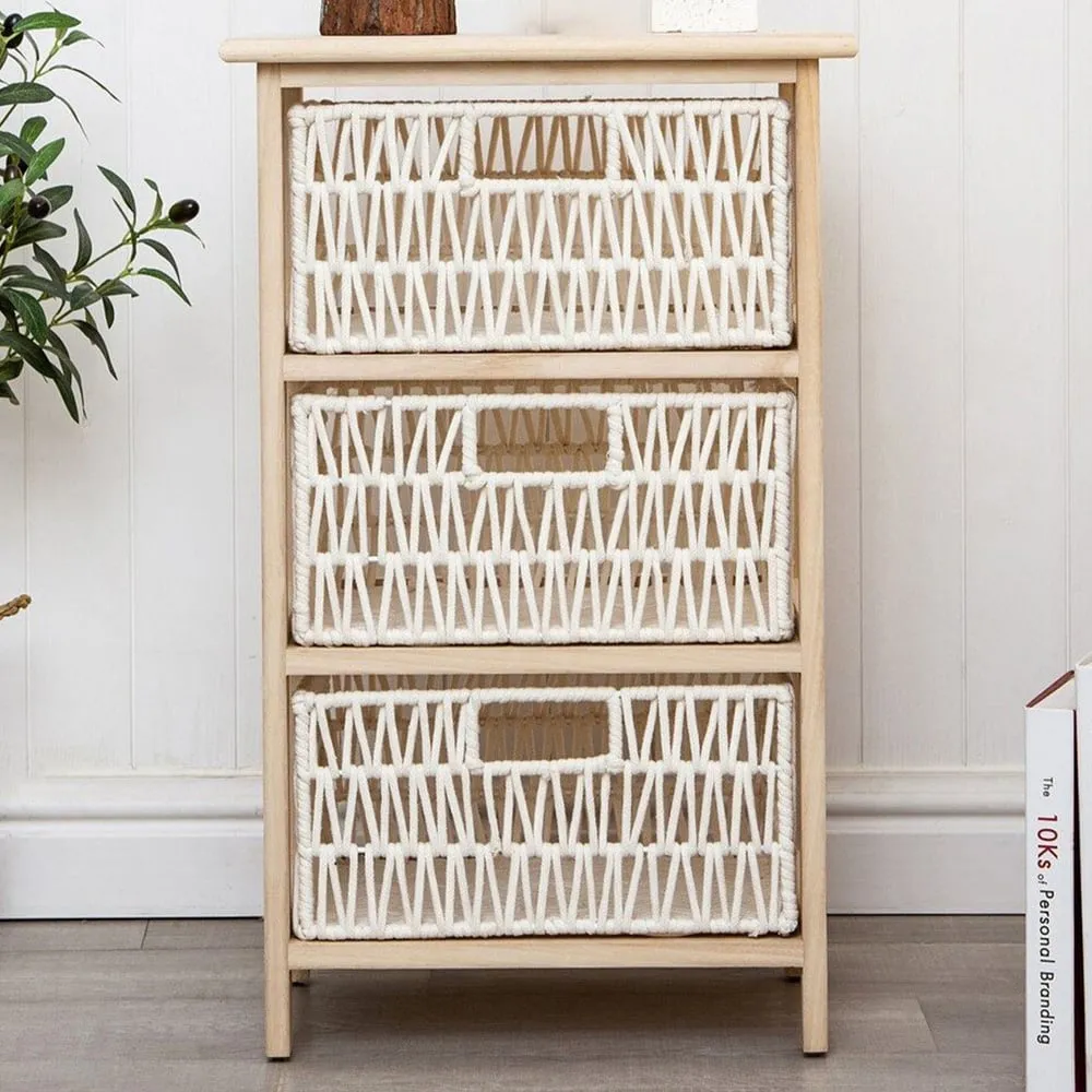 Palma 3 Drawer Chest of Drawers - Cream image
