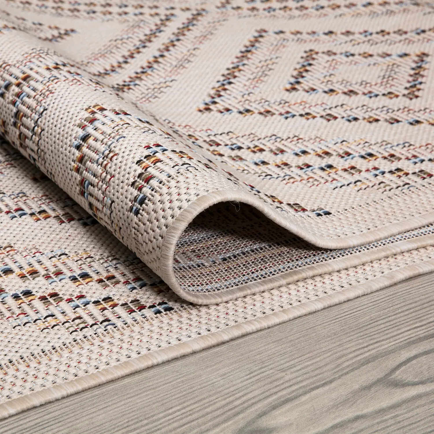 Palma Geometric Indoor Outdoor Rug - Neutral, Brown