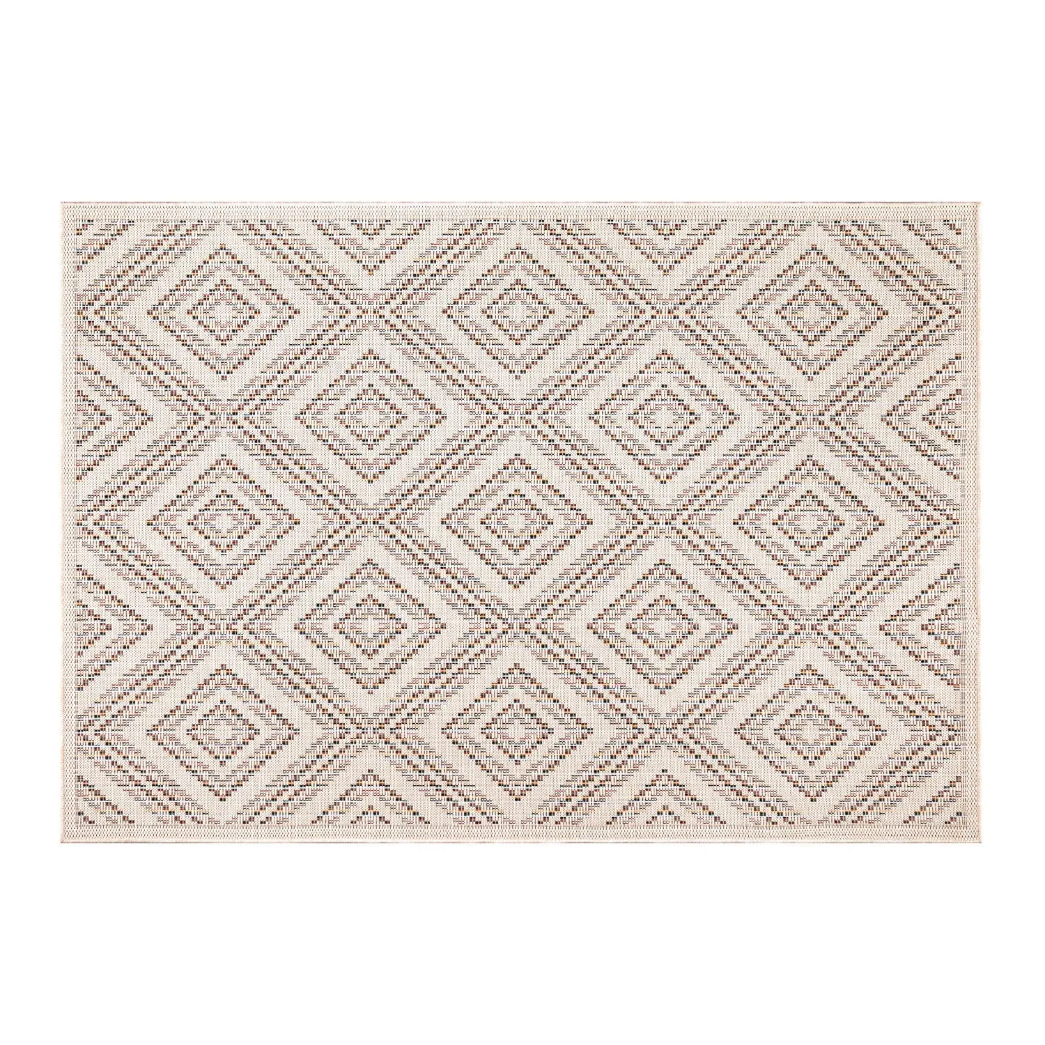 Palma Geometric Indoor Outdoor Rug - Neutral, Brown