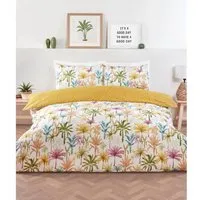 Palmera Palm Single Duvet Cover Set - Ochre, Polycotton