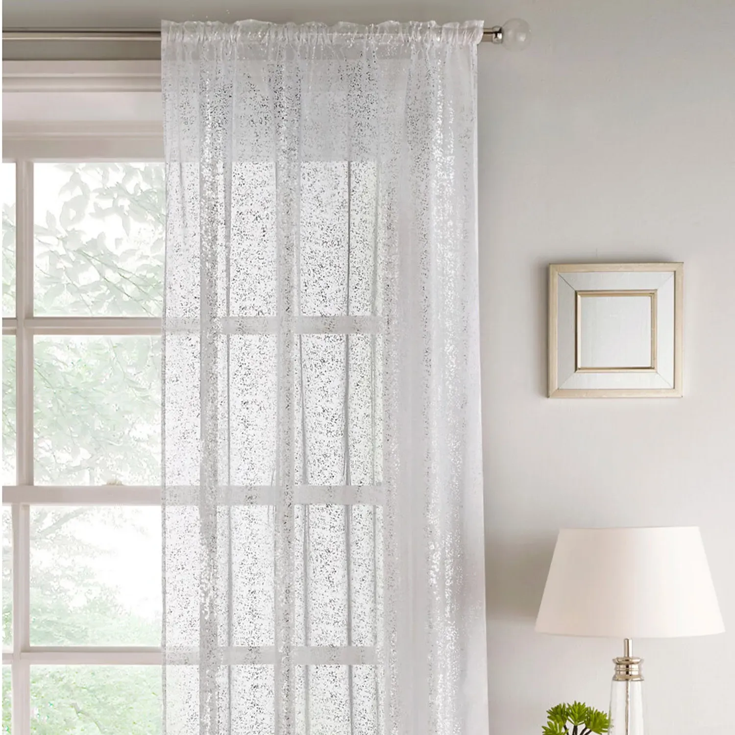 Pandora Voile Panel Curtain - White