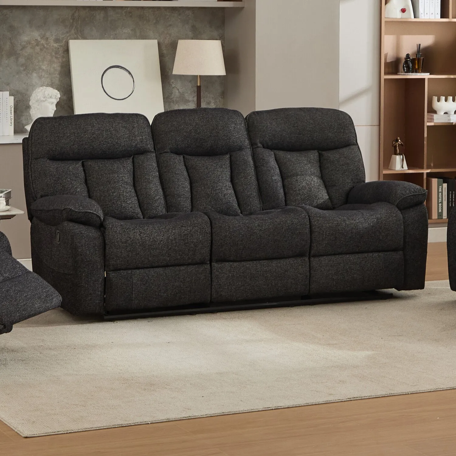 Parker 3-Seater Recliner Sofa - Dark Grey