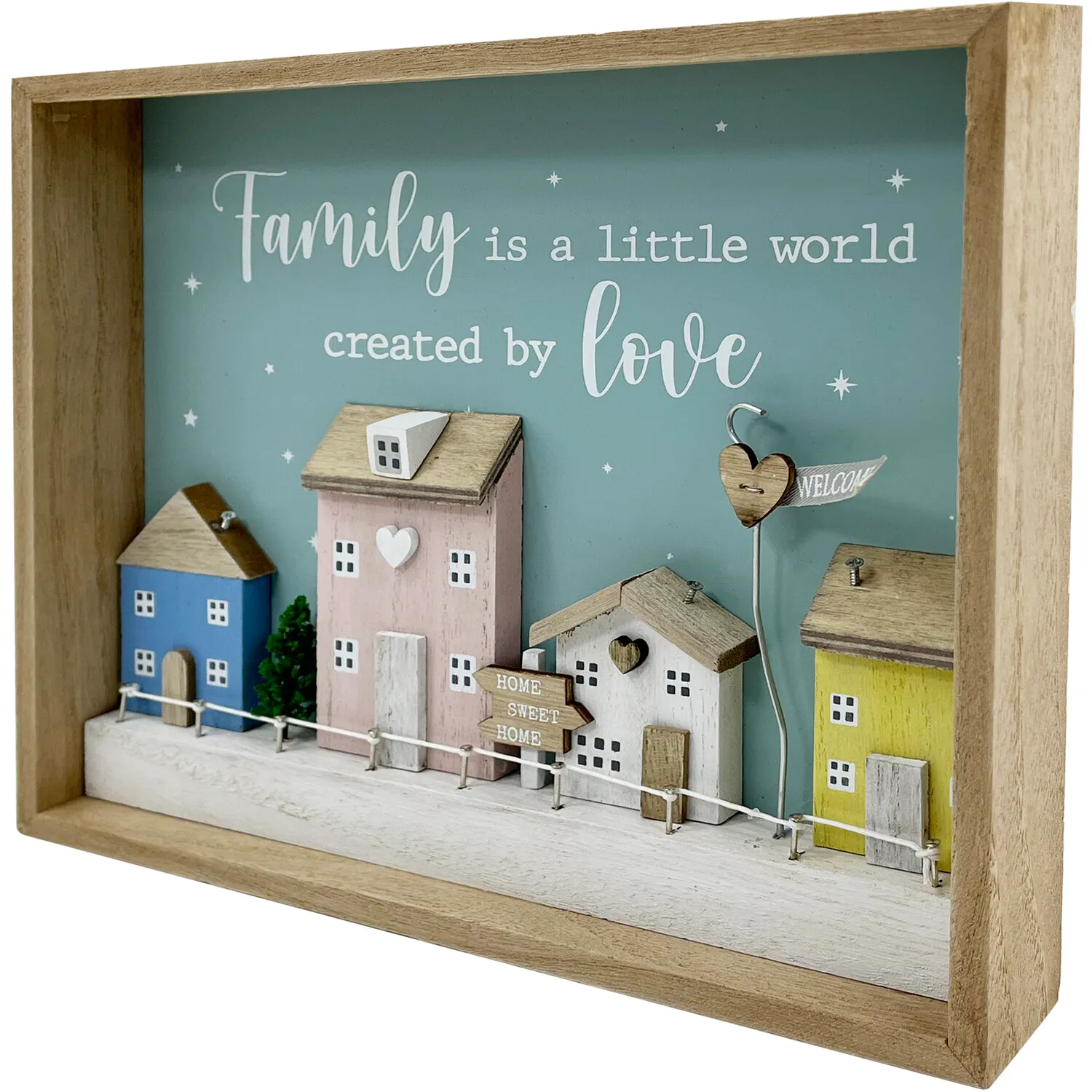 Pastel Family House 3D Wall Plaque - Green
