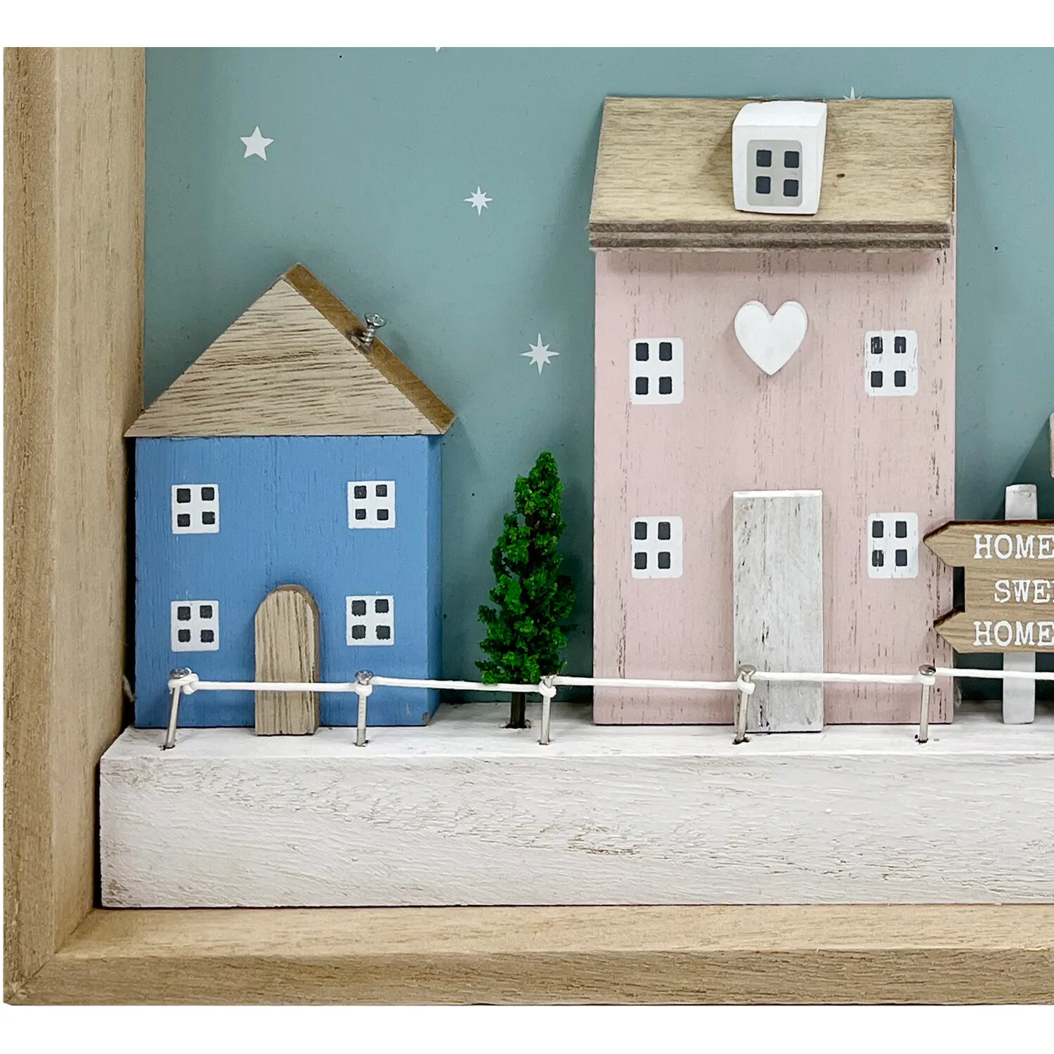 Pastel Family House 3D Wall Plaque - Green