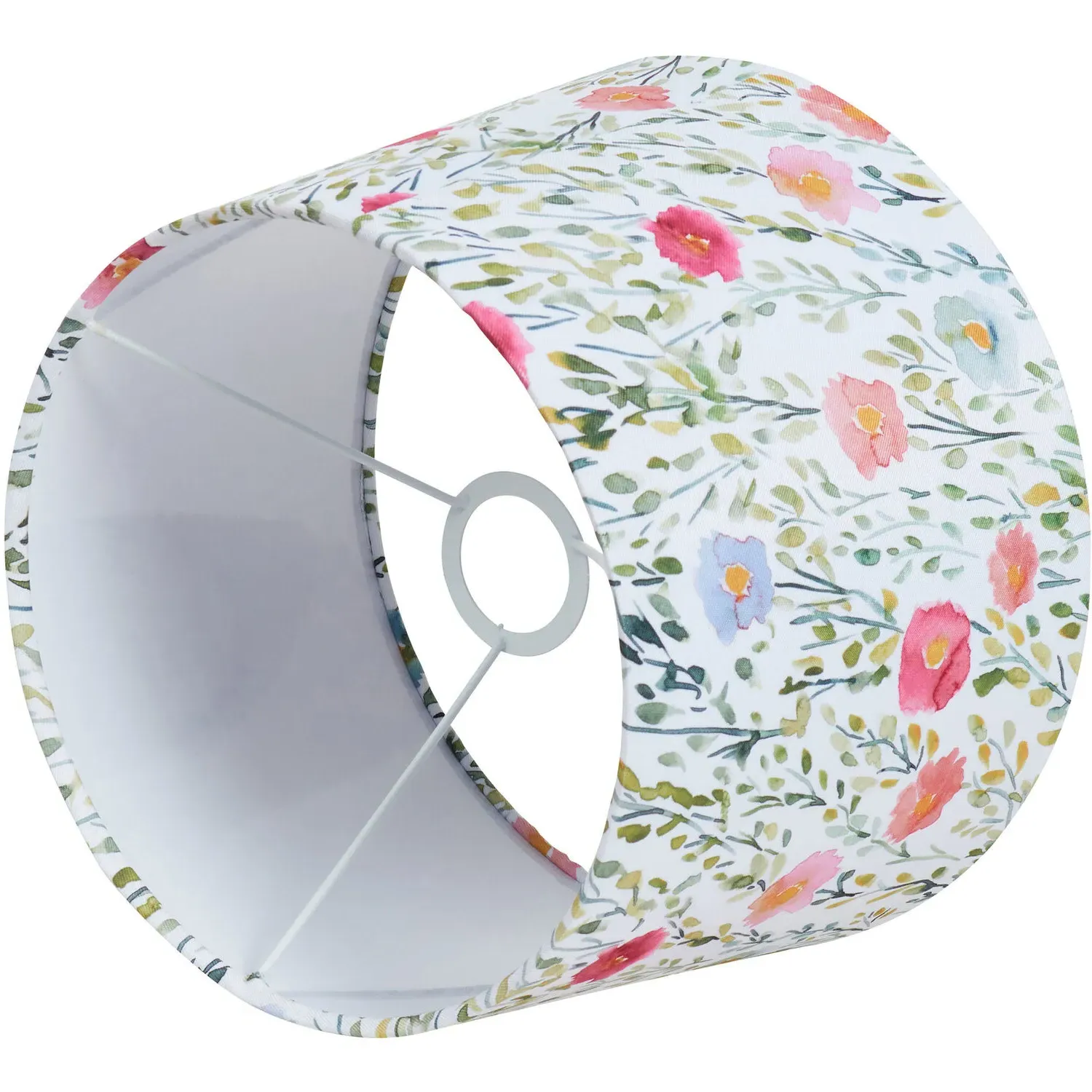 Pastel Floral Tapered Lampshade - White