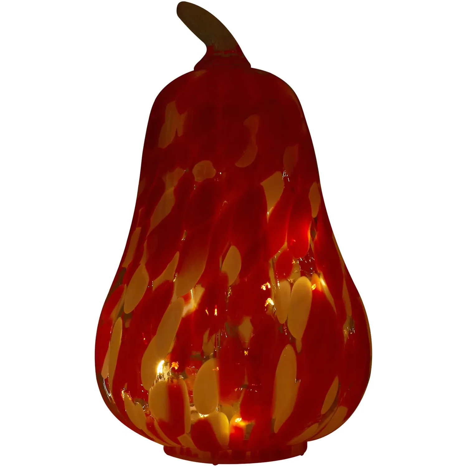 Patterned Glass LED Pumpkin - Orange