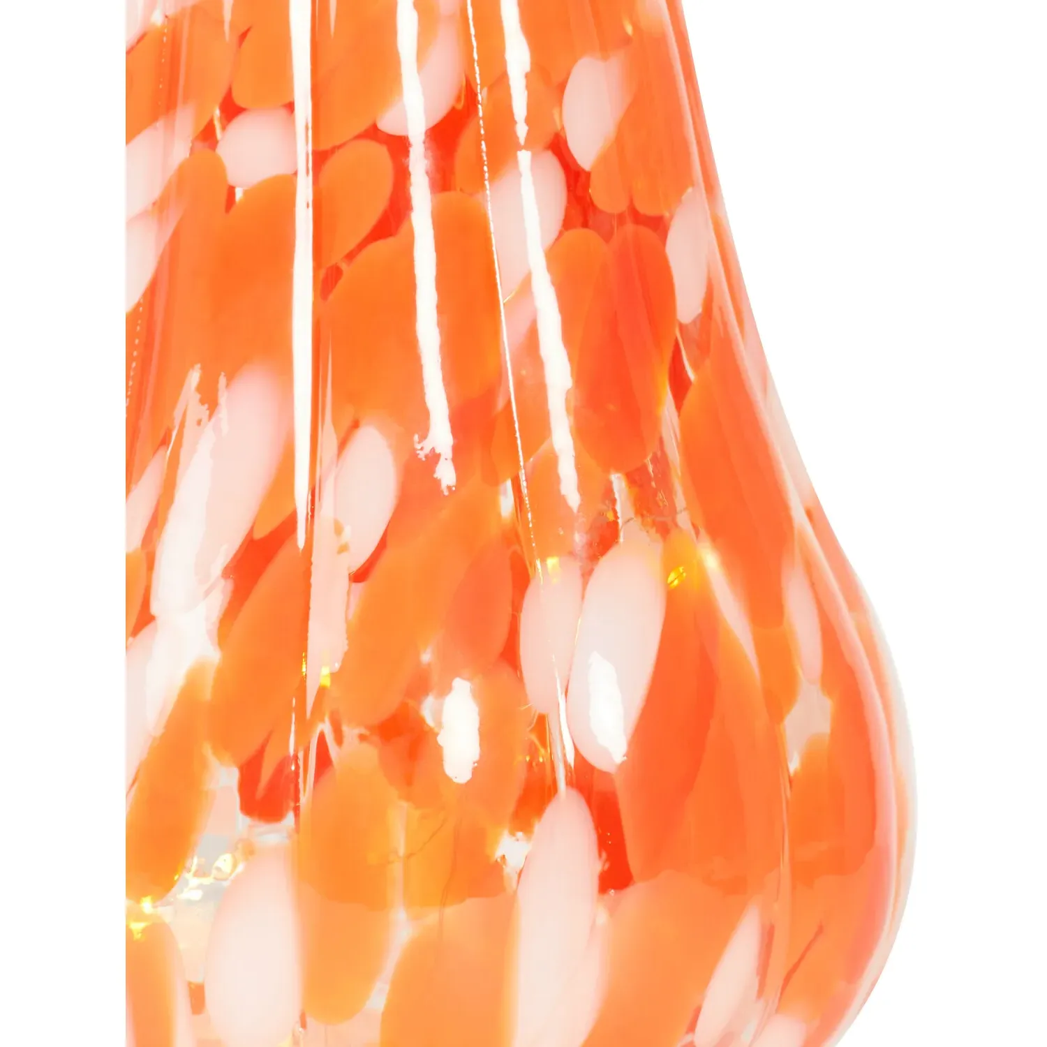 Patterned Glass LED Pumpkin - Orange