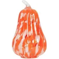 Patterned Glass LED Pumpkin - Orange
