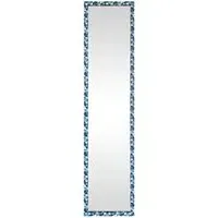 Patterned Standing Mirror with Hooks