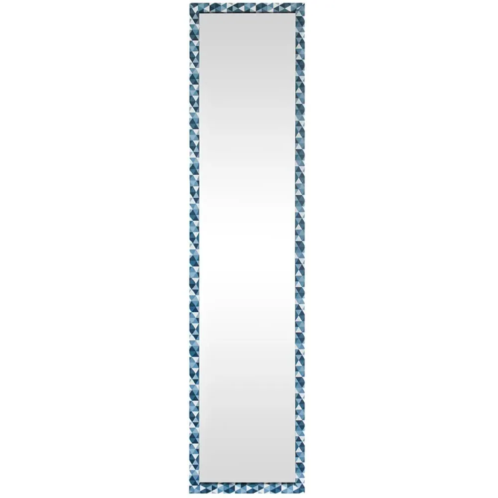 Patterned Standing Mirror with Hooks image