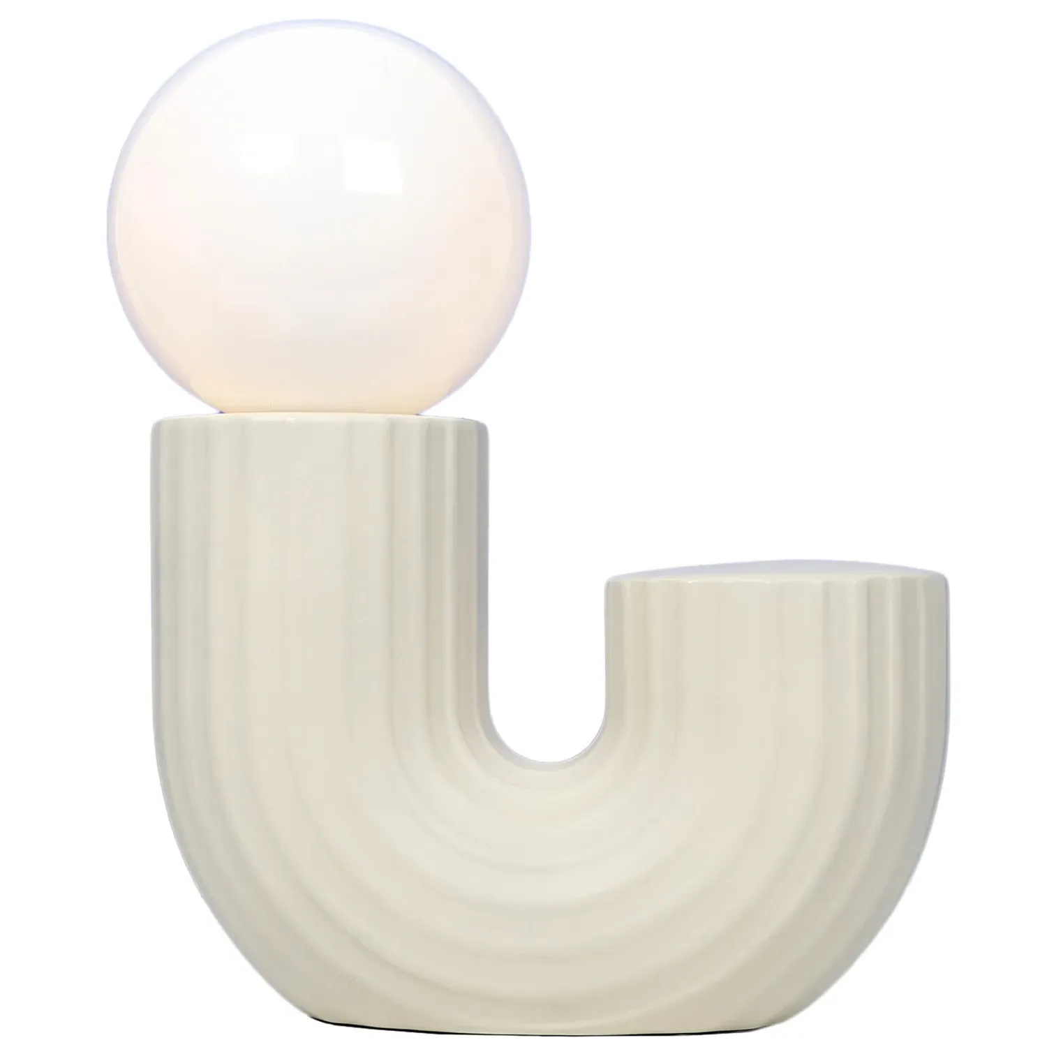 Payton Curved Table Lamp - Cream, Ceramic