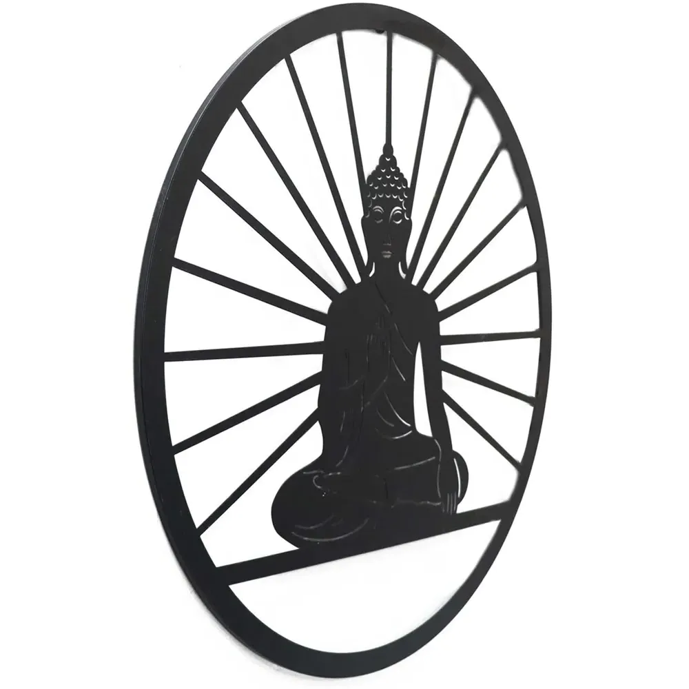 Peaceful Buddha Wall Art - Black