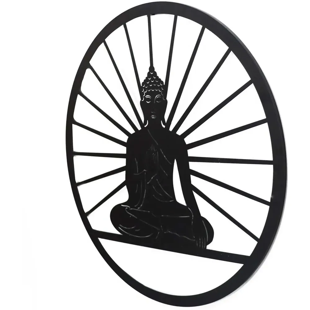 Peaceful Buddha Wall Art - Black