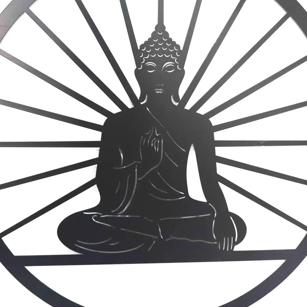 Peaceful Buddha Wall Art - Black