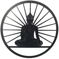 Peaceful Buddha Wall Art - Black