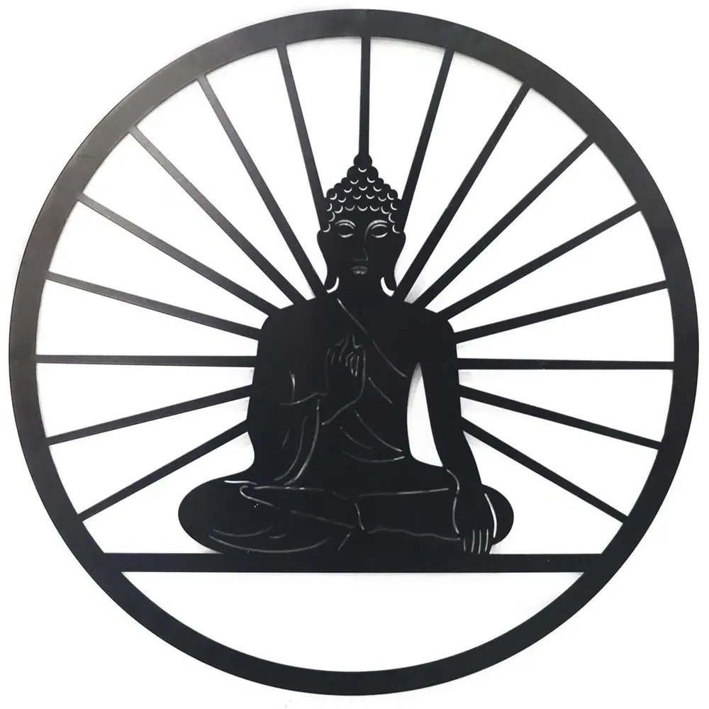 Peaceful Buddha Wall Art - Black image